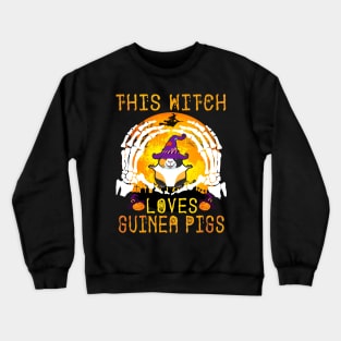 This Witch Loves Guinea Pigs Halloween (97) Crewneck Sweatshirt